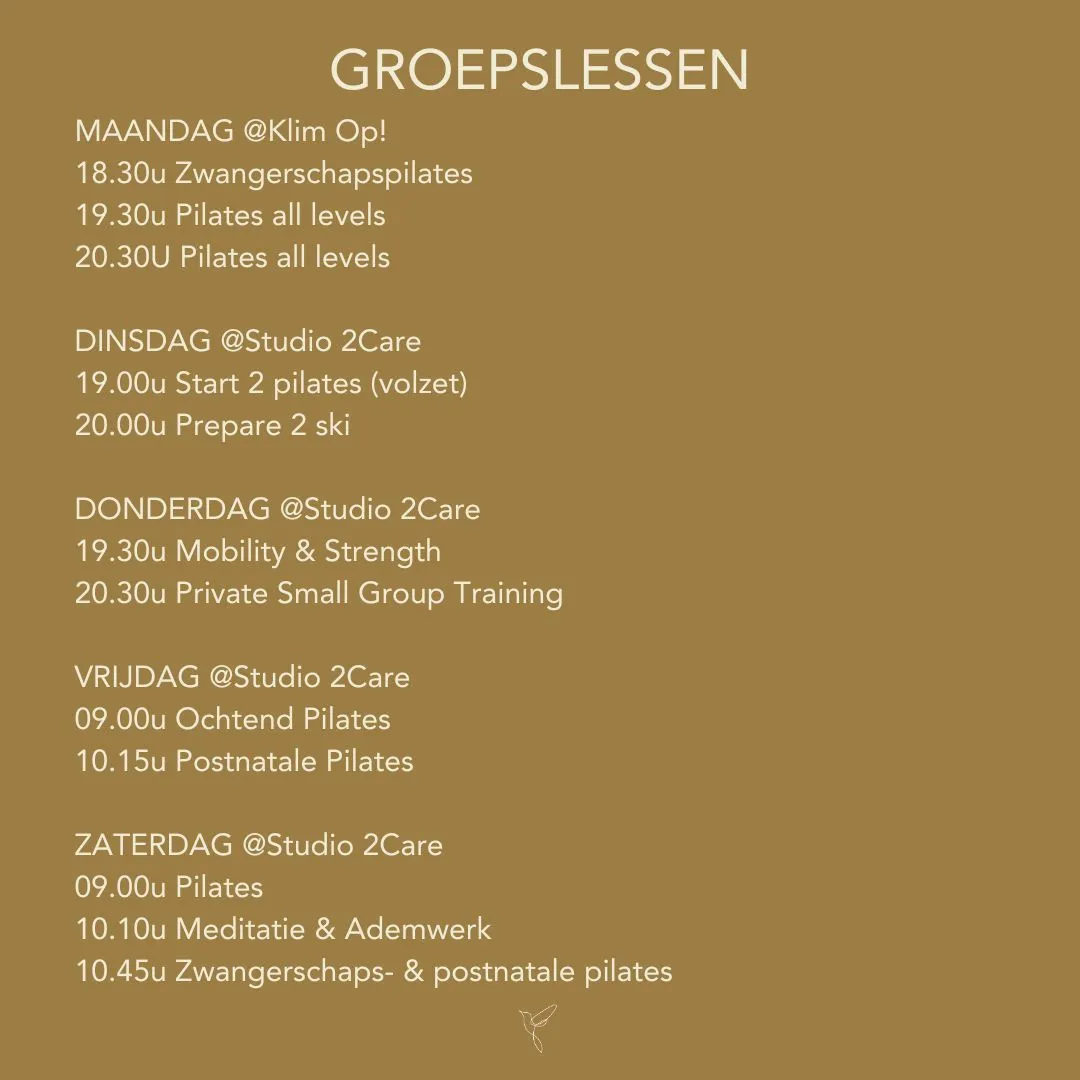 Aanbod training & groepslessen 2care Bonheiden