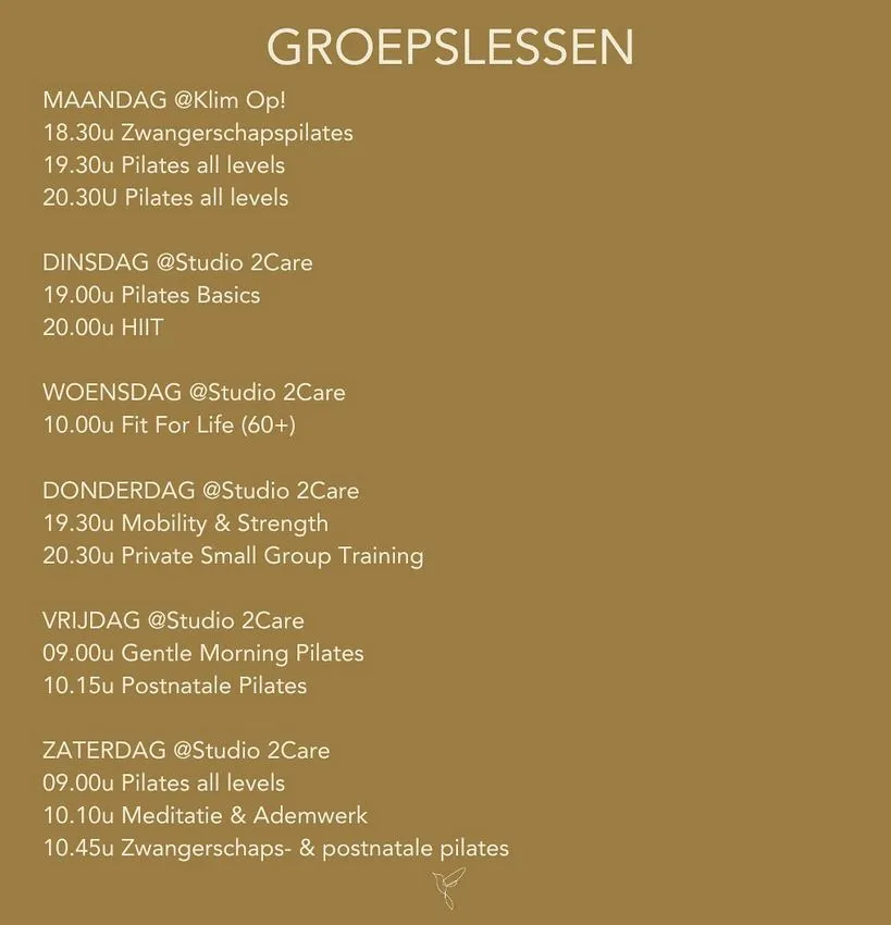 groepslessen 2care april 2025